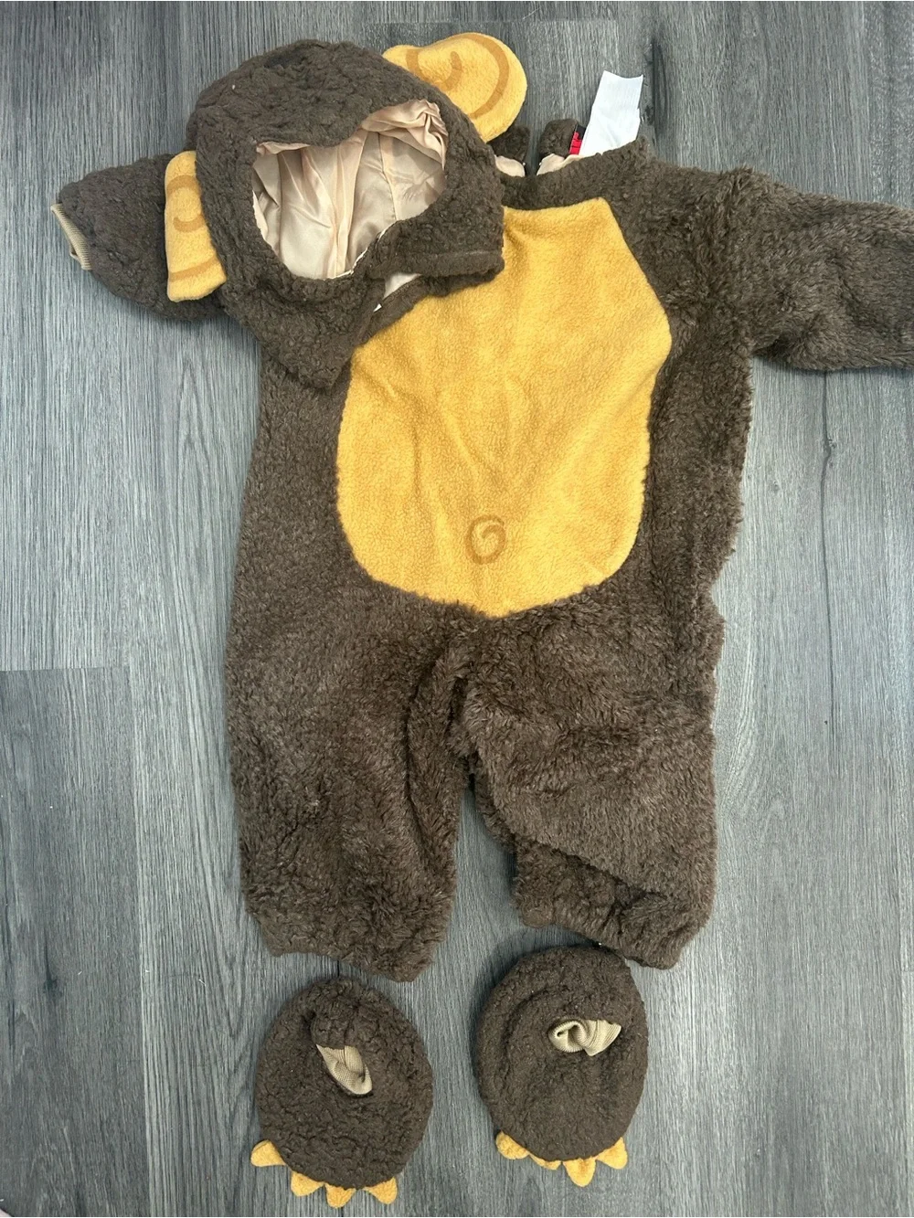 Brown and Tan Plush Monkey Baby Costume